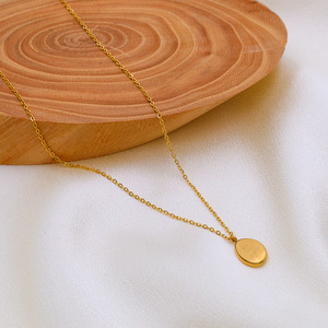Personnalisé 316 <span class=keywords><strong>Bijoux</strong></span> En Acier Inoxydable Belle Irrégulière Ovale Marque Graver ou Laser Lettres Pendentif Collier pour Femme - Product Image 3