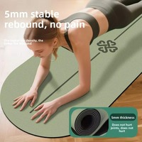 Tapis de yoga professionnel en PU, ovale, antidérapant, épaissi, givré, sans goût, en fibres de coco, 181 cm, 5 mm, pour fitness