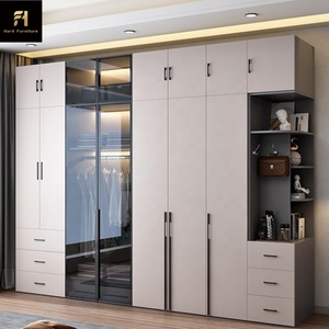 Armoire Battante Moderne Beige avec Porte Vitrée en Bois Personnalisée, Nouveau Design pour Rangement de Vêtements pour Hôpital, École, Villa - Product Image 4