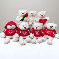Ours en peluche super doux avec message émotionnel, rembourrage en coton PP, 'Je t'aime, je t'ai manqué, je te souhaite une prompte guérison, je suis désolé', cadeau d'excuse et de confession