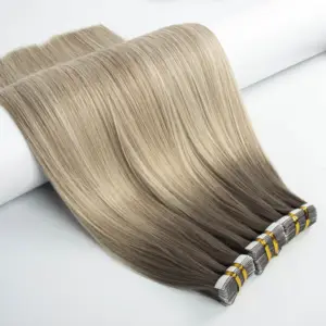 Wholesale Tape In Hair Extention Natural Looking 100% Remy Human Double Drawn Tape Hair Extension