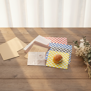 กระดาษห่อเบอร์เกอร์แบบย่อยสลายได้ สำหรับห่ออาหารแบบนำกลับบ้าน ป้องกันคราบไขมัน เหมาะสำหรับอาหารจานด่วน - Product Image 4