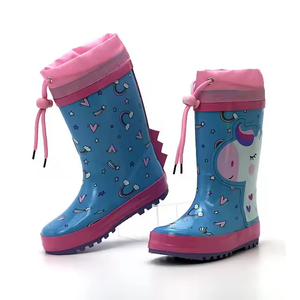 Bottes de <span class=keywords><strong>pluie</strong></span> en caoutchouc YL201 pour enfants, antidérapantes et résistantes à l'eau, bleues, mi-mollet, pour l'extérieur, vente en gros - Product Image 4