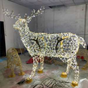 Escultura de Reno LED Grande para Exteriores, Decoración Navideña de Color Blanco Cálido para Calles y Parques - Product Image 2