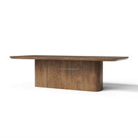 Ensemble de table à manger en chêne massif de style américain FERLY, 8 places, mobilier moderne pour la maison, l'hôtel, la villa, le restaurant, sur mesure