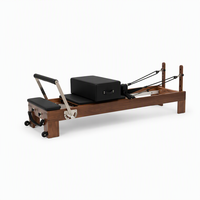 Reformer de Pilates en bois de noyer naturel, certifié CE, machine d'entraînement de luxe réglable pour la maison avec système à ressorts