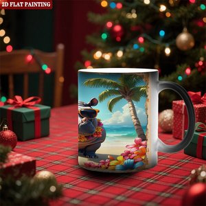 Tasse Magique Noire Givrée 11oz en Céramique à Changement de Couleur Activé par la Chaleur – Cadeau Nouveauté Tendance - Product Image 2