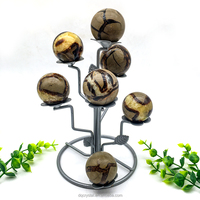 Vente en gros de sphères de cristal naturel Septarium polies, boules de cristal Septarium noires pour la décoration et la vente