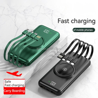 Cargador Portátil Inalámbrico con Pantalla LED, Cables Integrados, Batería Externa de 10000 mAh, ¡Se Vende Como Pan Caliente!