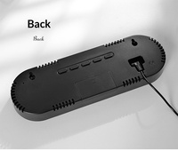 Huayang GH9009 Temperatur- und Feuchtigkeitsmonitor LED-Uhr Geometrisches Design Doppelalarm mit Einstellbarer Helligkeit für Wand- und Schreibtischnutzung
