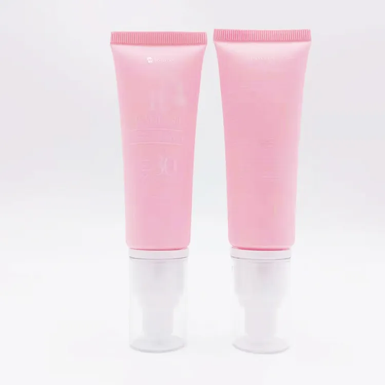 Matte Pink 50g BB Cream Packaging Cosmetic Soft Tube With Airless Pump OEM Empty Makeup Squeeze Tube Packaging Cosmetic