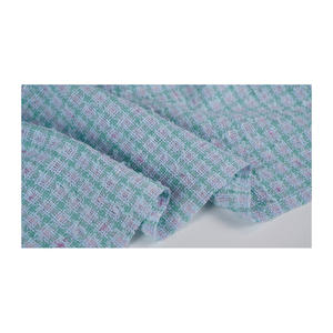 Tela Tweed de Primera Calidad Hecha en Corea, Color Verde Pálido-Morado Metálico, Tejido de Lujo, OEM y ODM, Textil Tejido Personalizado - Product Image 5
