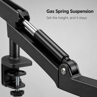 Support de bureau réglable en hauteur à ressort à gaz pour deux moniteurs, 13-32 pouces, fixation sans perçage, pivotant et inclinable, support double écran