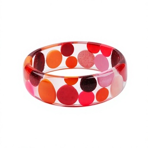 New Best Quality Multicolor Acrylic Resin Stylish Bangle Jewelry Never Fade Chunky Wide <b>Bracelet</b> Fashionable Bangle Design - Product Image 1