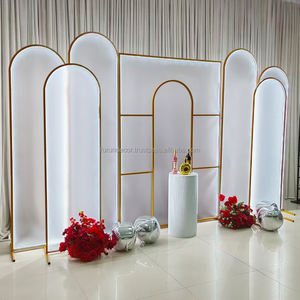 Panel Decorativo de Fondo LED de Hierro Directo de Fábrica, Biombo Iluminado Dorado Personalizable al por Mayor para Fotografía de Bodas - Product Image 2