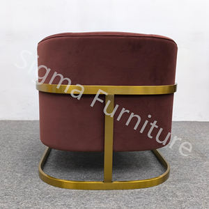 Sigma Nhà Máy Trực Tiếp Hot Bán Sang Trọng Rượu Vang Nhung Đỏ Bọc Giải Trí Cao End Accent Ghế Phòng Khách Ghế Với Cánh Tay - Product Image 3