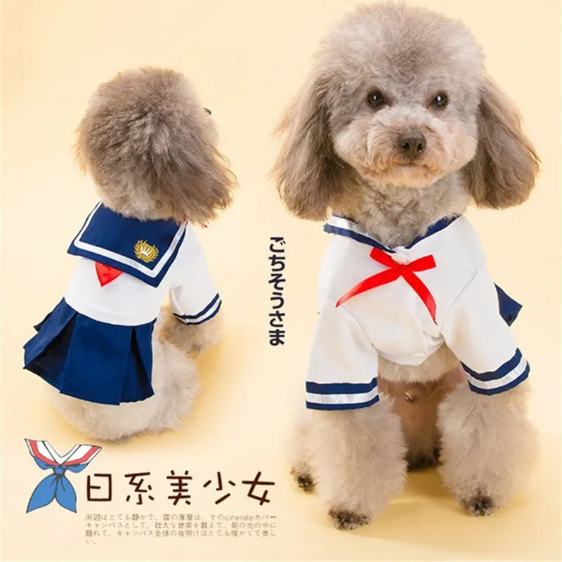 Uniforme Jk pour animaux domestiques, Costumes Cosplay pour chats, uniforme de marin pour chiens, vêtements de Style japonais pour chats, jupe chemisier mignonne, jupe de princesse fine