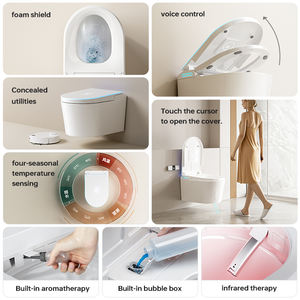 <span class=keywords><strong>WC</strong></span> intelligent suspendu BF avec bidet électrique intégré, gain de place, fixation murale, chasse d'eau automatique, pour salle de bain - Product Image 6