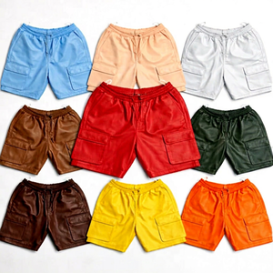 Shorts cargo pour homme, couleur unie, taille élastique mi-haute, tissu polyester, style décontracté, poches, respirant, écologique, plusieurs couleurs - Product Image 1