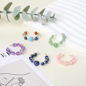 Bagues en cristal naturel faites à la main, perles de pierres de guérison des chakras, bijoux DIY - Product Image 5