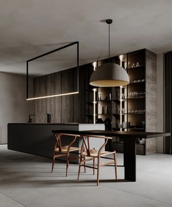 Juego de muebles de cocina de lujo para villas, personalizados y de primera calidad, directamente del fabricante, con despensa extraíble y solución para comedor. - Product Image 3