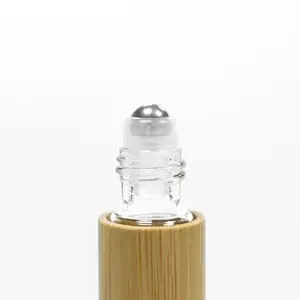 30ml Glass Bottle With Wooden And Bamboo Lid Roll On Glass Bottle Essential Oil