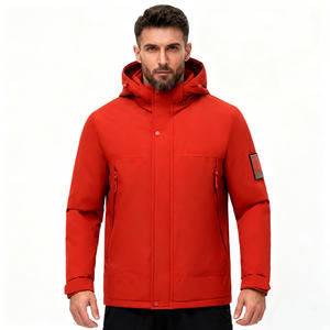 Veste imperméable coupe-vent à fermeture éclair pour homme, blanche, chaude, à capuche, pour l'hiver, décontractée, non tissée, grande taille, écologique - Product Image 3