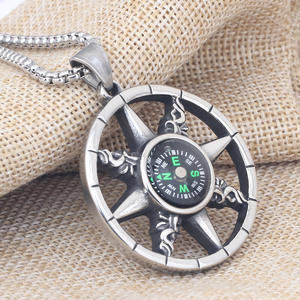 Hip Hop rétro Sports de plein air soleil colliers survie boussole pendentif collier amulette Talisman bijoux - Product Image 4