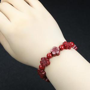 Bracelet Feng Shui Daisy pour femmes, véritable cinabre naturel, bracelet perlé à fleurs <span class=keywords><strong>de</strong></span> prunier pour <span class=keywords><strong>la</strong></span> <span class=keywords><strong>chance</strong></span> et <span class=keywords><strong>la</strong></span> prospérité - Product Image 4