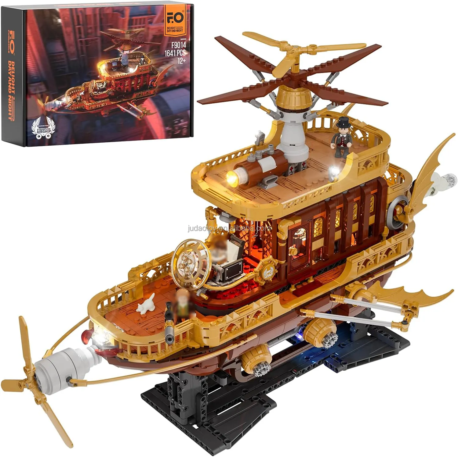 Funwhole F9014 Light Catcher Steampunk Dirigeable blocs de construction jouets 1641PCS Construction Building Model Set jeu de puzzle pour les enfants