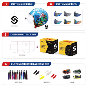 <span class=keywords><strong>Casque</strong></span> de <span class=keywords><strong>moto</strong></span> demi-face de haute qualité avec <span class=keywords><strong>peinture</strong></span> de dessin animé pour enfants - Product Image 5