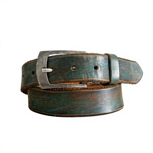 Ceinture unisexe réglable en cuir de vachette style vintage BS INTERNATIONAL NA232 avec boucle carrée en acier imprimée, résistante à l'eau et personnalisable - Product Image 3