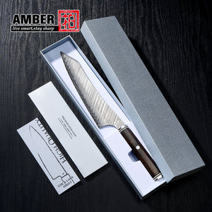 ענבר יפני חדש סכין שף סט 5 יח 'עץ מתומן hnalde יפנית מטבח סכיני - Product Image 6