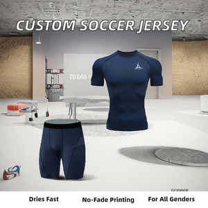 Camiseta de Fútbol Personalizada para Hombre, Transpirable, de Manga Corta, Uniforme de Fútbol Estampado, Ropa Deportiva, Fabricante OEM - Product Image 2