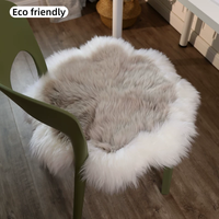 Coussin décoratif de luxe en peau de mouton, petit, rond, à motif floral, pour canapé, siège de voiture, chaise de maquillage