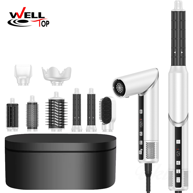 OEM 8 in 1 Multi Styler Foldable Ionic One Step Hair Dryer Professional Hair Blow Dryer Brush High Speed 110,000 RPM Air Styler