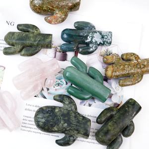 Vente en gros de cristal naturel <span class=keywords><strong>Quartz</strong></span> rose Matériau mixte Sculpture de <span class=keywords><strong>cactus</strong></span> Artisanat pour la décoration intérieure - Product Image 3