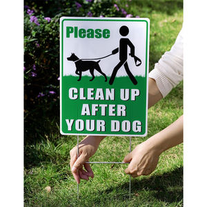 Commercio all'ingrosso di NUOXIN 12.6 personalizzato "X 9.5" di plastica senza cacca di cane cartello prato pulire dopo il vostro cane segnali di avvertimento con metallo H-Stakes - Product Image 3