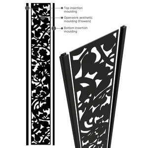 Vente en gros de <span class=keywords><strong>treillis</strong></span> décoratif découpé au laser, panneau supérieur combiné avec panneau de confidentialité en <span class=keywords><strong>bois</strong></span> composite, clôture de villa de jardin - Product Image 2
