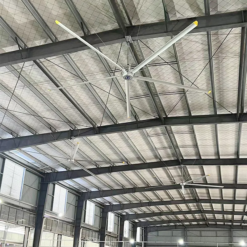 24/20/16/14/12/10ft ขนาดใหญ่พัดลมเพดานอุตสาหกรรม PMSM มอเตอร์ Hvls พัดลมสําหรับโรงงานฟาร์ม GYM คลังสินค้าโลจิสติกส์สํานักงาน Carport