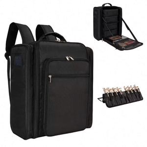 Free Sample Relavel Backpack Cosmetic <b>Bag</b> for Makeup Artists Product Storage Makeup Brush Storage with Removable <b>Dividers</b> - Product Image 1