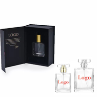 Échantillon gratuit personnalisé 30ml 50ml 100ml bouteilles de parfum vides de luxe bouteille de parfum en cristal en verre avec boîte emballage boîte cadeau autocollant