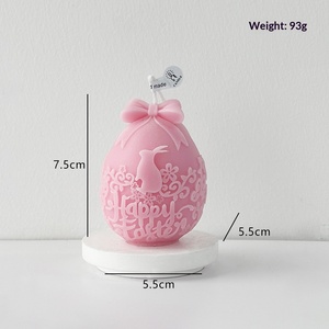 Vela perfumada con forma de huevo de Pascua, con diseño en relieve de mariposa y conejo, adorno de escritorio para regalo navideño. - Product Image 6