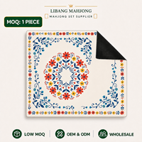 Tapis de Mahjong pour Club de Mahjong d'Halloween, motif floral, en caoutchouc, imperméable, antidérapant, épaissi, silencieux, housse de table personnalisée pour événement