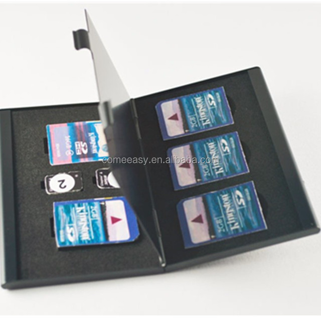 Portable Aluminum Memory Card Case Carrying Holder for SD MicroSD 5SD+2TF