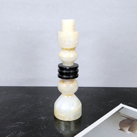 Nouvelles décorations de bougeoirs en marbre poli, style nordique moderne créatif, Wabi-Sabi chinois vintage pour salon et salle à manger