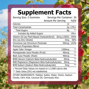 Gummies Keto + ACV personnalisables en usine avec Vitamine D3 pour soutenir la détoxification naturelle et améliorer l'efficacité de l'exercice - Product Image 2