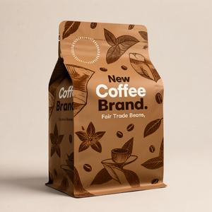Granos de café personalizados de fondo plano con refuerzo lateral biodegradable, embalaje de 100g, 150g, 250g, 500g, 1kg, bolsas de café con válvula - Product Image 3