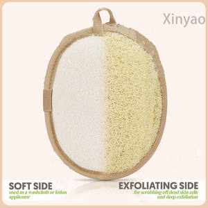 Logo personalizzato <span class=keywords><strong>naturale</strong></span> luffa esfoliante corpo Scrubber <span class=keywords><strong>doccia</strong></span> luffah Pad spugna <span class=keywords><strong>doccia</strong></span> per il viso e il corpo per le donne e gli uomini - Product Image 4