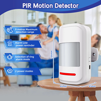 Détecteur de Mouvement PIR KERUI HW19, Sécurité Domestique, Télécommande SOS avec Alarme Sonore et Lumineuse, Accessoires Système d'Alarme Bienvenue Sonnette